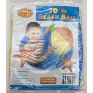 20" Inflatable Beach Ball Inflate 4 Fun Sturdy Vinyl Fun In The Sun Pool Swim To